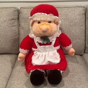 Vintage 1980 Giant Mrs Claus Plush Stuffed Christmas Doll